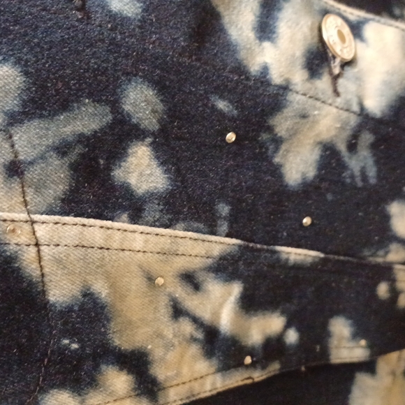 #7B - 👌Tie-dyed-look White/Blue Denim Jean Jacket - sz Large - Picture 8 of 13